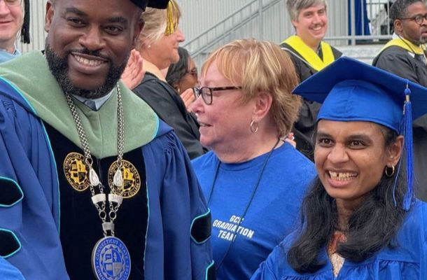 Dr. Maduko with Student at 2024 Commencement